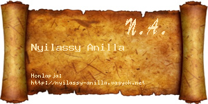 Nyilassy Anilla névjegykártya